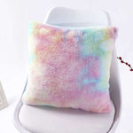 Gradient Faux Fur Short Plush Cushion Cover