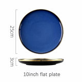 Blue Ceramic Dinnerware Set Plate