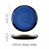 Blue Ceramic Dinnerware Set Plate