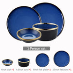 Blue Ceramic Dinnerware Set Plate