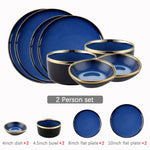 Blue Ceramic Dinnerware Set Plate