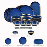 Blue Ceramic Dinnerware Set Plate