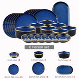 Blue Ceramic Dinnerware Set Plate